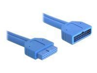 Delock USB 3.0 Pin Header - USB-forlengelseskabel - 19-pins USB 3.0-plugg (hann) til 19-pins USB 3.0-plugg (hunn) - USB 3.0 - 45 cm - blå