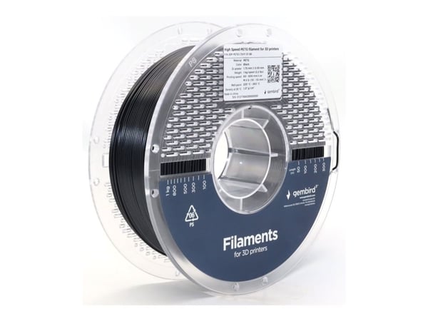 Gembird - Svart - 1 kg - svart - fargeboks - PETG-filament (3D)
