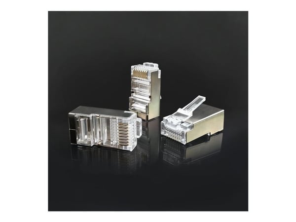 Qoltec - Nettverkkontakt - RJ-45 (hann) - FTP - CAT 5e - sølv (en pakke 100)