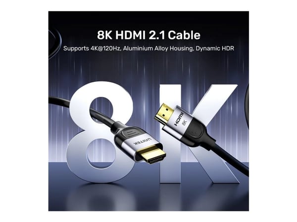 Unitek - HDMI-kabel - HDMI hann til HDMI hann - 1 m - svart, romgrå - 8K 60Hz støtte