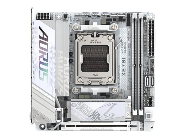 AORUS X870I PRO ICE - Hovedkort - mini-ITX - Socket AM5 - AMD X870 Chipset - USB4, USB-C 3.2 Gen2, USB 3.2 Gen 2, USB 3.2 Gen 1 - Wi-Fi 7, 2.5 Giga...