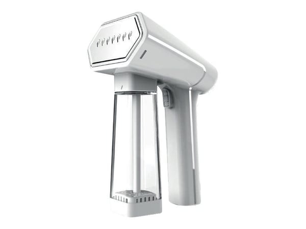 SteamOne SN20GW - Håndholdt tøydampstrykejern med automatisk slukking - såleplate: rustfritt stål - 1600 W - gloss white/metallic