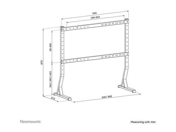 Neomounts DS45-430BL18 - Stativ - fast - for TV - stål - svart - skjermstørrelse: 45"-90" - skrivebordsstativ