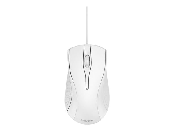 Hama MC-200 - Mus - optisk - 3 knapper - kablet - USB - hvit