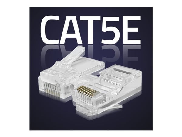 Qoltec - Nettverkkontakt - RJ-45 (hann) - UTP - CAT 5e - gjennomsiktig (en pakke 100)