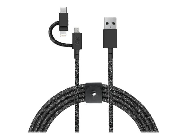 Native Union Belt - Lightning-kabel - USB hann til Micro-USB type B, Lightning, USB-C hann - 2 m - kosmos