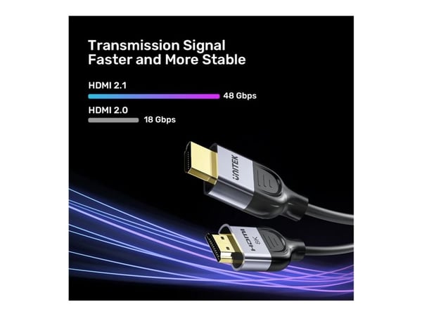 Unitek - HDMI-kabel - HDMI hann til HDMI hann - 1 m - svart, romgrå - 8K 60Hz støtte