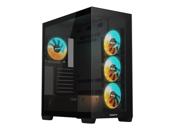 Gigabyte C500 PANORAMIC STEALTH - Mid tower - ATX - genomskinlig sidopanel (härdat glas) - ingen strömförsörjning (ATX) - svart - USB/ljud