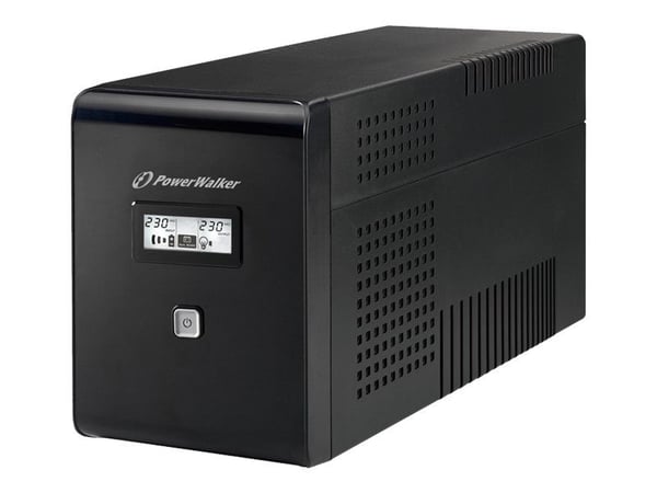 PowerWalker VI 2000 LCD - UPS - AC 220/230/240 V - 1200 Watt - 2000 VA - 9 At - USB - lähtöliitännät: 4 - musta