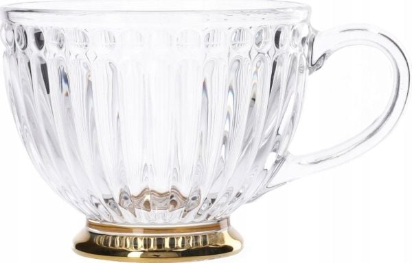 Homla BARREL glasskopp med stripe og gullfarget bunn, 360 ml