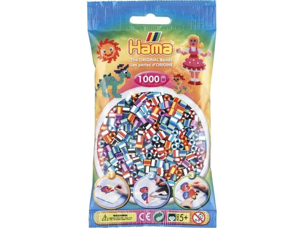 Hama midi perler 1000 stk. stripete blanding 90