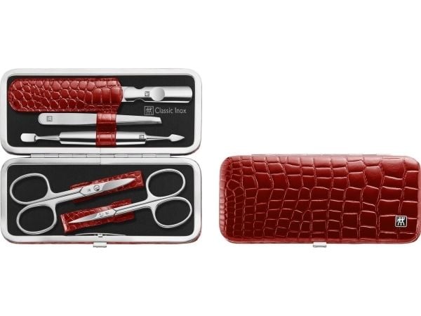 no name Zwilling Classic Inox manikyr rød etui, 5 stk
