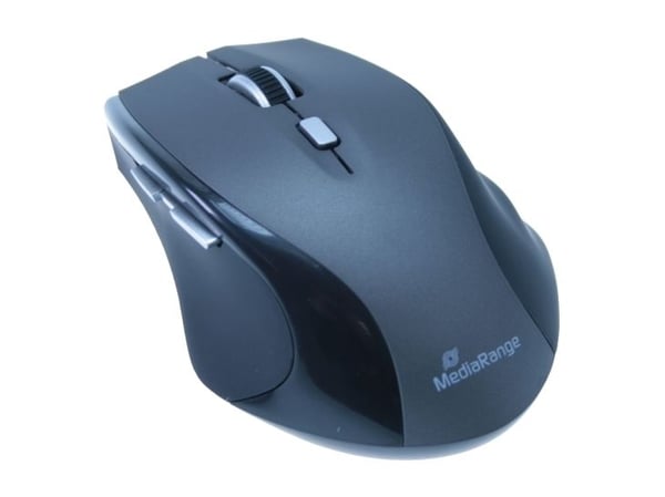 MediaRange MROS104-FR, Trådløs, RF kabel-fri, Mekanisk nøkkelbryter, AZERTY, Sort, Grå, Mus inkludert