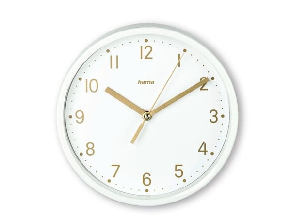 Hama 00185869, Bord, Analoge klokker, Rund, Hvit, Plast, Glass