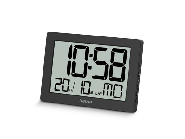 Hama 00222230, Vegg/bord, Digital klokke, Rektangel, Svart, Batteri, 180 mm