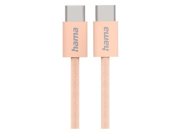 Hama Fabric, 1 m, USB C, USB C, USB 2.0, 0,48 Gbit/s, Oransje