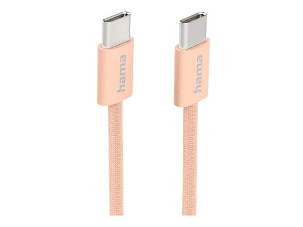 Hama Fabric, 1 m, USB C, USB C, USB 2.0, 0,48 Gbit/s, Oransje