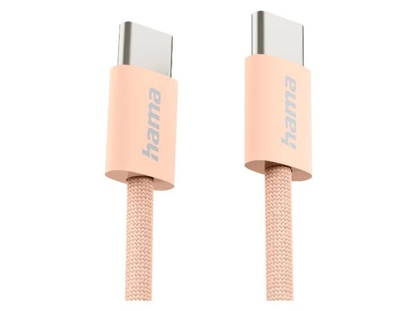 Hama Fabric, 1 m, USB C, USB C, USB 2.0, 0,48 Gbit/s, Oransje