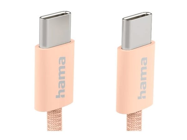 Hama Fabric, 1 m, USB C, USB C, USB 2.0, 0,48 Gbit/s, Oransje