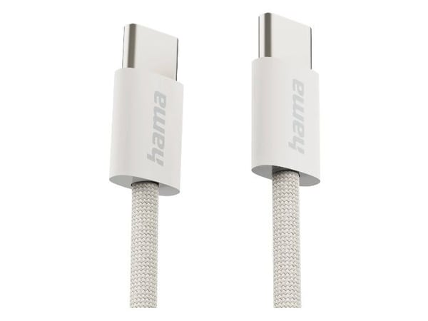 Hama Fabric, 1 m, USB C, USB C, USB 2.0, 0,48 Gbit/s, harmaa