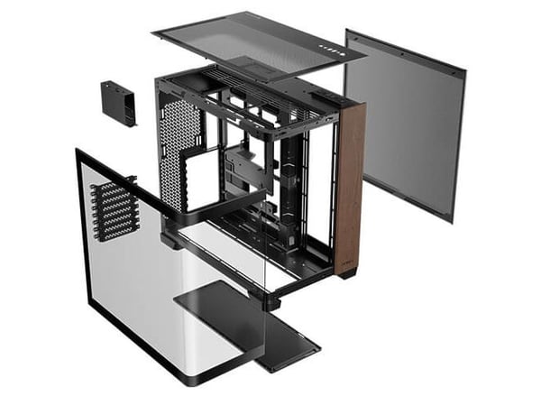 Antec Constellation Series C8 Curve Wood - FT - utvidet ATX (E-ATX) - sidepanel med vindu (herdet glass) - ingen strømforsyning - USB/lyd
