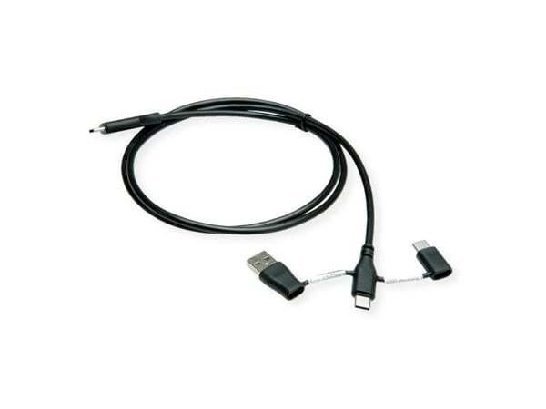 ROLINE 11.02.8349, 1 m, USB C, USB A/USB C, USB 2.0, Sort