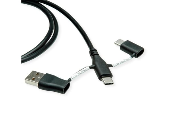 ROLINE 11.02.8349, 1 m, USB C, USB A/USB C, USB 2.0, Sort
