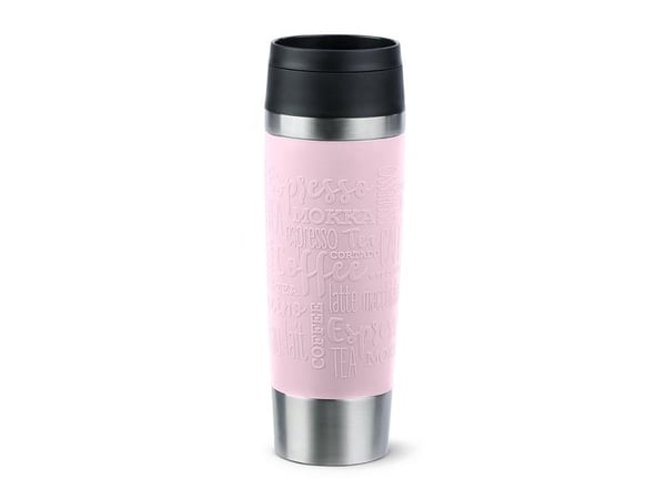 EMSA Travel Mug Classic Grande, Rosa, Rustfritt stål, Silikon, Rustfritt stål, Polypropylen (PP), 500 ml, 8,3 cm, 240 mm