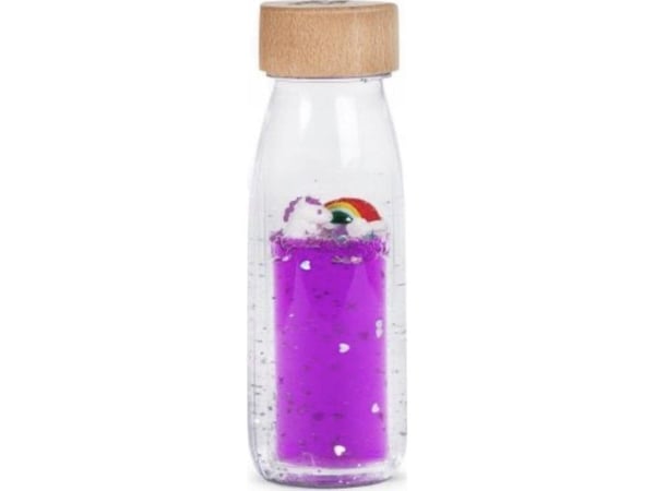 LeanToys Petit Boum, MOVE to-fase sensorisk flaske - UNICORN LAND