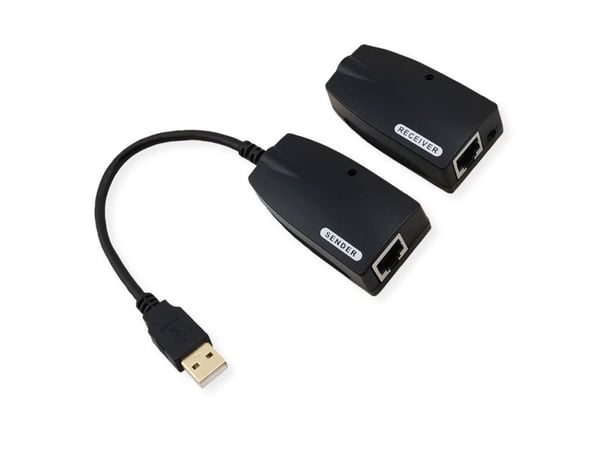 Value 12.99.1123, USB-A, RJ-45, USB-A, RJ-45, 0,15 m, Sort