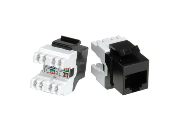 ROLINE Cat.5e Keystone Jack, RJ-45, unshielded black, Musta