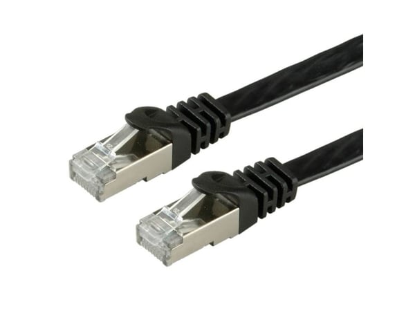 VALUE FTP Cat.6 Flat Network Cable, black 3 m, F/UTP (FTP), musta