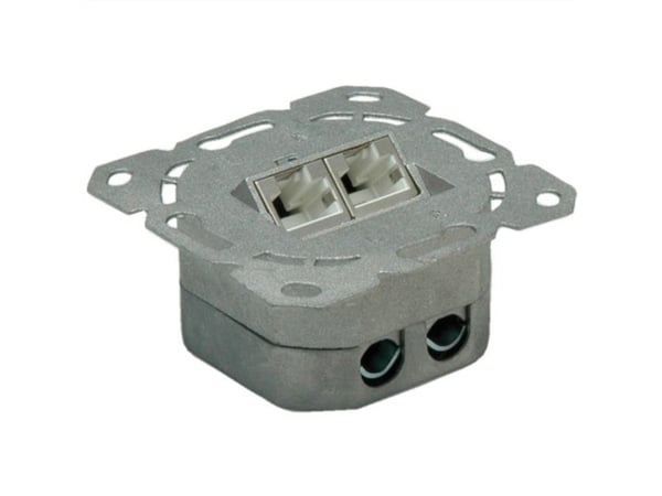 VALUE Cat.6a Flush Mount Wall Jack, STP, vertical white, Valkoinen