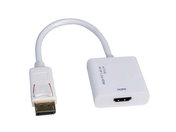 ROLINE Adapter DP-HDMI, 15 m, DisplayPort, HDMI, Hankjønn, Hunkjønn, Hvit