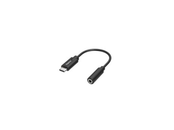 Hama 00200318, USB C, 3.5mm, Svart, Hankjønn, Hunkjønn, Rett