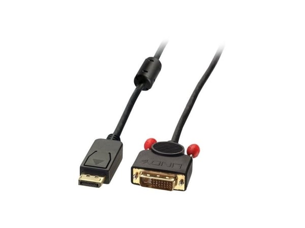 Lindy 41489, 0,5 m, DisplayPort, DVI-D, Hankjønn, Hankjønn, 1920 x 1200 piksler