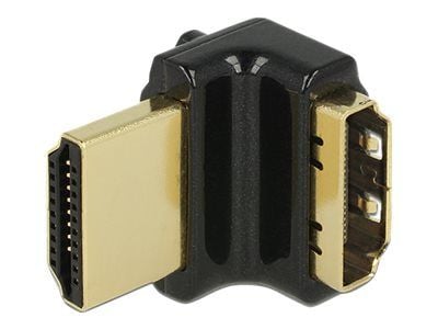 Delock - HDMI-sovitin - HDMI hun til HDMI han - sort - 90° stikforbindelse, 4K-tuki