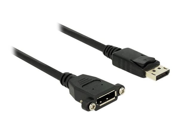 Delock - DisplayPort-forlengelseskabel - DisplayPort (hunn) til DisplayPort (hann) - 1 m - låst, formstøpt - svart