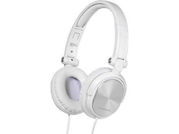 Vivanco DJ 30, Koblet med ledninger (ikke trådløs), 20 - 20000 Hz, Musikk, Hodetelefoner, Metallisk, Hvit