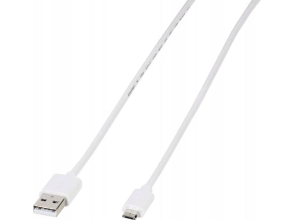 Vivanco PBMUSBVVW, 1 m, USB A, Micro-USB B, USB 2.0, Hvit
