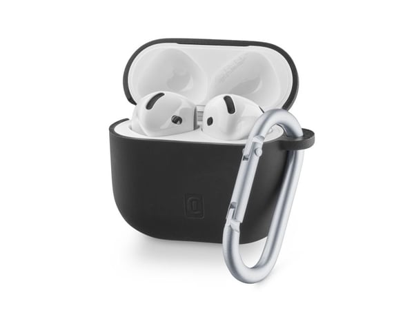 Cellularline 8018080489624, Overtrekk, Svart, Apple, AirPods 4, AirPods 4 ANC, Silikon, Skittbestandig, Fallbestandig, Ripebestandig