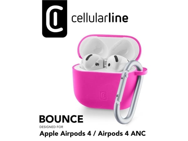 Airpods 4 ladeveske Cellular Line Bounce, silikon, rosa