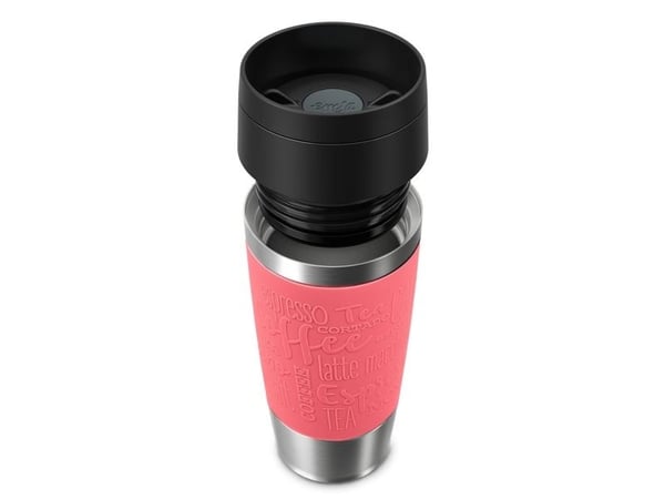 emsa isolert krus TRAVEL MUG Classic, 0,36 L., korall, høykvalitets, vakuumisolert rustfritt stålhus, skyllebar - 1 stk (N20209)