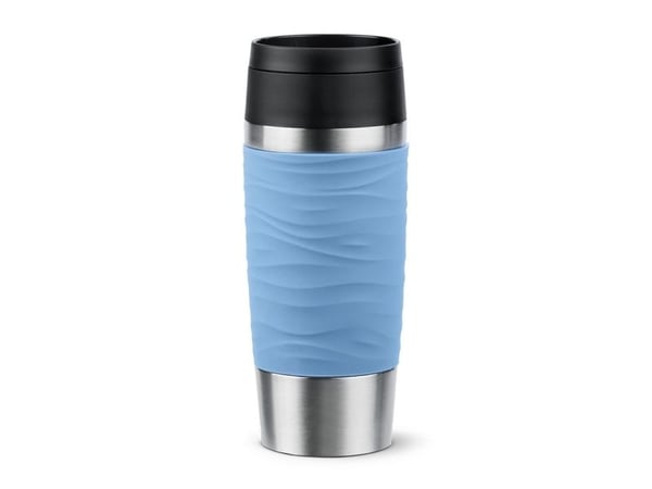 emsa Eristetty muki TRAVEL MUG Wave, 0,36 L., pastellinsininen korkealaatuinen, tyhjiöeristetty ruostumaton teräsrunko, huuhteltavissa - 1 kpl (N20... emsa Eristetty muki TRAVEL MUG Wave, 0,36 L., pastellinsininen korkealaatuinen, tyhjiöeristetty ruostumaton teräsrunko, huuhteltavissa - 1 kpl (N20...