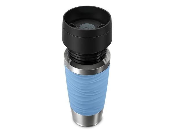 emsa Eristetty muki TRAVEL MUG Wave, 0,36 L., pastellinsininen korkealaatuinen, tyhjiöeristetty ruostumaton teräsrunko, huuhteltavissa - 1 kpl (N20...