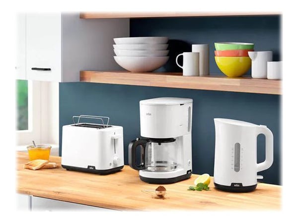 Braun Breakfast1 WK 1100 WH - Kjele - 1.7 liter - 2.2 kW - hvit