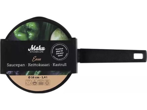 Maku Kitchen Life Ease panne med lokk 16 cm 1,4 L