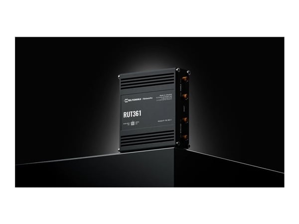 Teltonika RUT361 (EU) LTE CAT6, Matkapuhelinverkon reititin, musta, Alumiini, LAN, Teho, Signaalin vahvuus, Tila, Nopea Ethernet, 10,100 Mbit/s Teltonika RUT361 (EU) LTE CAT6, Matkapuhelinverkon reititin, musta, Alumiini, LAN, Teho, Signaalin vahvuus, Tila, Nopea Ethernet, 10,100 Mbit/s