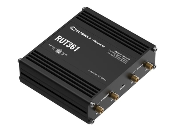 Teltonika RUT361 - Trådløs ruter - WWAN 2,4 GHz - 3G, 4G - DIN-skinnemonterbar, veggmonterbar, overflatemonterbar