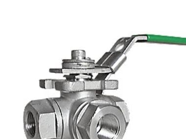 EGO 3/8" 2057LB 3-vägs kulventil AISI 316